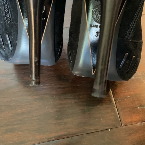 Versace black suede peep toe bootie - Picture 8 of 12